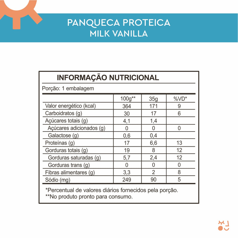 Panqueca Proteica Milk Vanilla - Sachê Dose Única