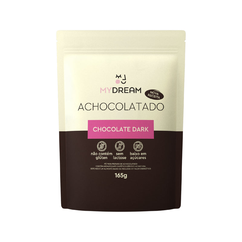 Achocolatado sabor Chocolate Dark - MyDream. Sem adição de açúcar, sem lactose e sem glúten