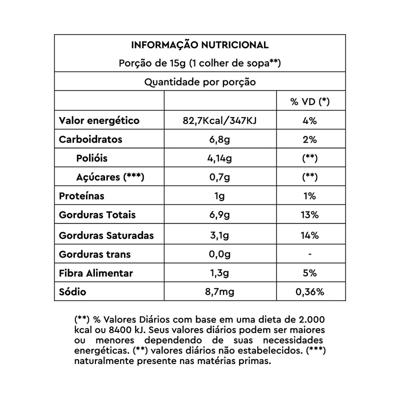 Beijinho Trufado. Sem adição de açúcar, sem glúten e sem lactose